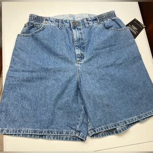 Vintage LEE Women’s Denim Jean Shorts Sz 20 elastic waist made USA